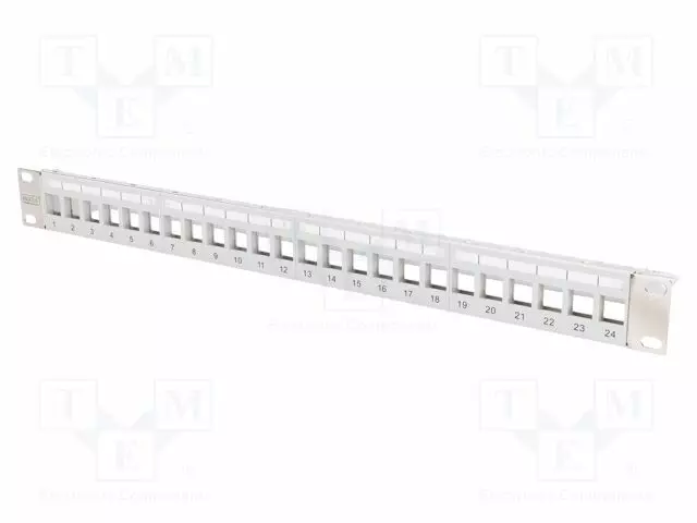 PATCH PANEL - KEYSTONE - HARMAA - PORTTIEN LUKU: 24 - 19" - CAT: 5E,6,6A - Tietokonetarvikkeet - muut - DN-91410-LF - 1