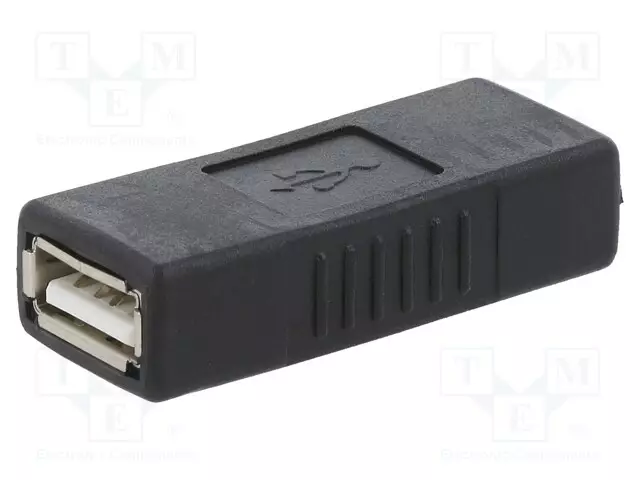 ADAPTERI - USB 2.0 - USB A RASIA,MOLEMMIN PUOLIN - KULLATTU - USB kaapelit ja adapterit - A-USB2-AMFF - 1