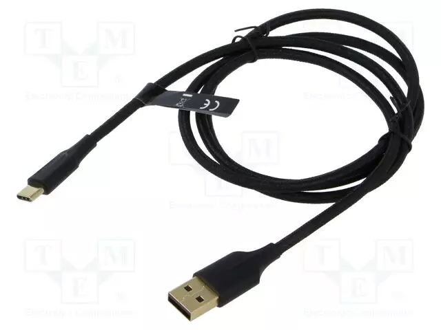 KAAPELI - USB 2.0 - USB A PISTOKE,USB C PISTOKE - KULLATTU - 1M - 60W - USB kaapelit ja adapterit - CTFBF - 1