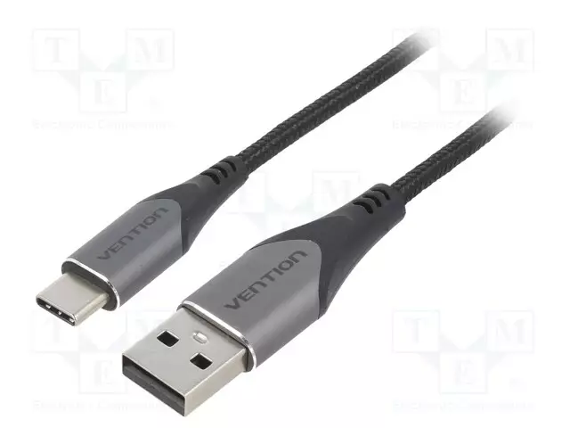 KAAPELI - USB 2.0 - USB A PISTOKE,USB C PISTOKE - NIKKELÖITY - 1M - USB kaapelit ja adapterit - CODHF - 1