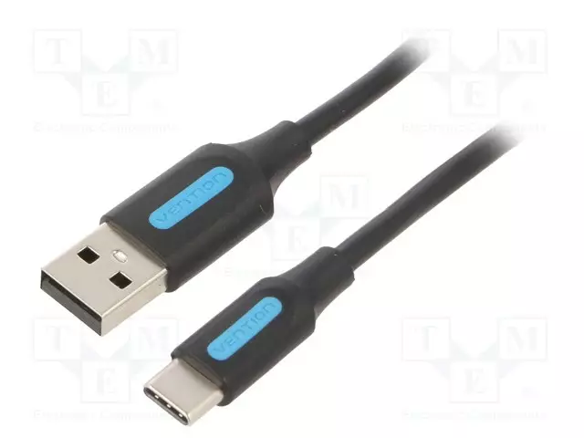 KAAPELI - USB 2.0 - USB A PISTOKE,USB C PISTOKE - NIKKELÖITY - 1M - USB kaapelit ja adapterit - COKBF - 1