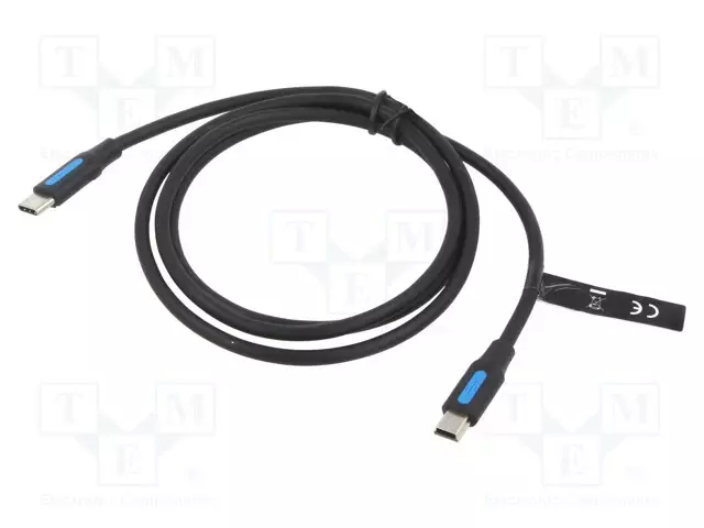 KAAPELI - USB 2.0 - USB B PIENOISPISTOKE,USB C PISTOKE - 1M - MUSTA - USB kaapelit ja adapterit - COWBF - 1