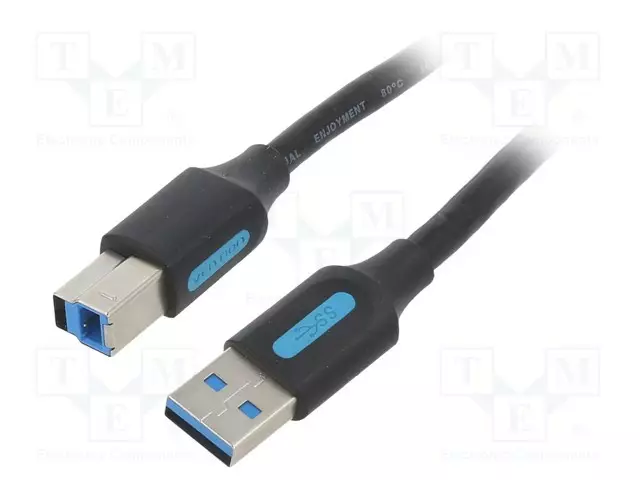KAAPELI - USB 3.0 - USB A PISTOKE,USB B PISTOKE - NIKKELÖITY - 1M - USB kaapelit ja adapterit - COOBF - 1