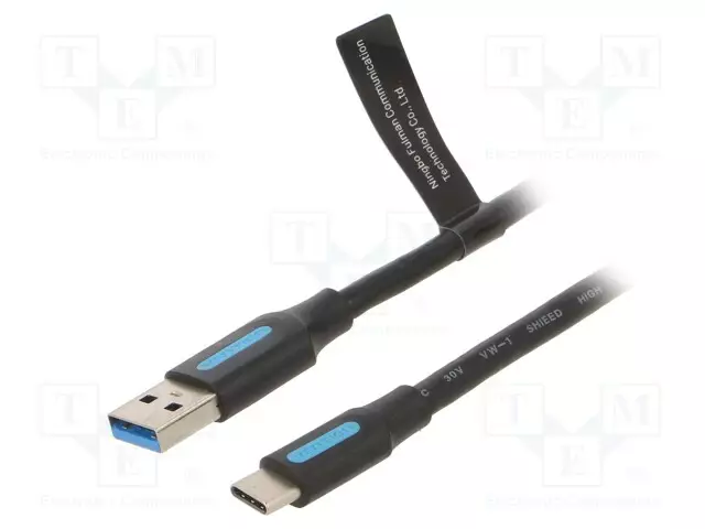 KAAPELI - USB 3.0 - USB A PISTOKE,USB C PISTOKE - NIKKELÖITY - 1M - USB kaapelit ja adapterit - COZBF - 1