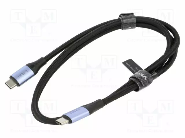 KAAPELI - USB 4.0 - USB C PISTOKE,MOLEMMIN PUOLIN - NIKKELÖITY - 1M - USB kaapelit ja adapterit - TAVHF - 1