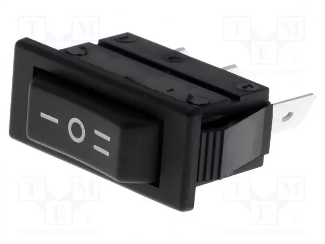 KEINUKYTKIN - SP3T - AS: 3 - ON-OFF-ON - 16A/250VAC - 20A/28VDC - MUSTA - EI OLE - Keinukytkimet - AE-C1520ALAAF - 1