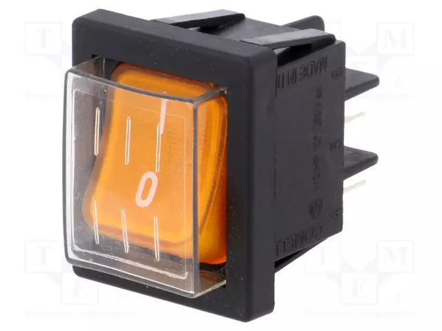 KEINUKYTKIN - SPST - AS: 2 - ON-OFF - 16A/250VAC - 40 - VALAIST.VÄRI: ORANSSI - Keinukytkimet - 4010I3500MF - 1