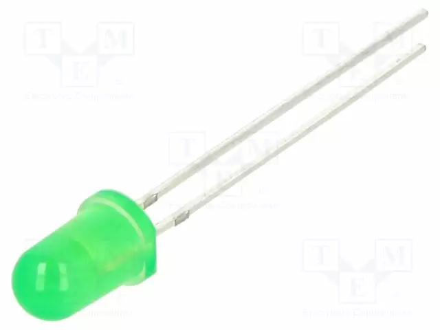 LED - VIHREÄ - 5MM - 4MCD - 40° - 2,1VDC - Pyöreät LEDit - 5GDL-F - 1