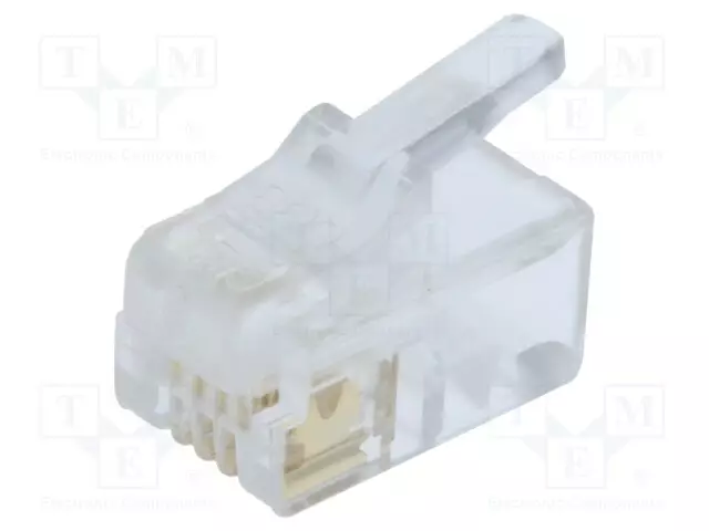LIITIN: RJ11 - PISTOKE - PIN: 4 - 4P4C - JOHTOON - IDC,PURISTUS - RJ liittimet - MHRJ114P4CF - 1