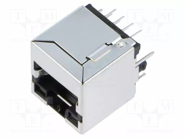 LIITIN: RJ45 - PISTORASIA - PIN: 8 - CAT: 5 - SUOJATTU - 8P8C - THT - SUORA - RJ liittimet - SI-46001-F - 1