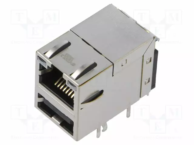 LIITIN: RJ45 + USB A - PISTORASIA - PIN: 8 - SUOJATTU - 8P8C - THT - RJ liittimet - 0821-1X1T-36-F - 1