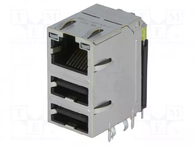 LIITIN: RJ45 + USB A - PISTORASIA - PIN: 8 - SUOJATTU - 8P8C - THT - RJ liittimet - 0862-1J1T-43-F - 1