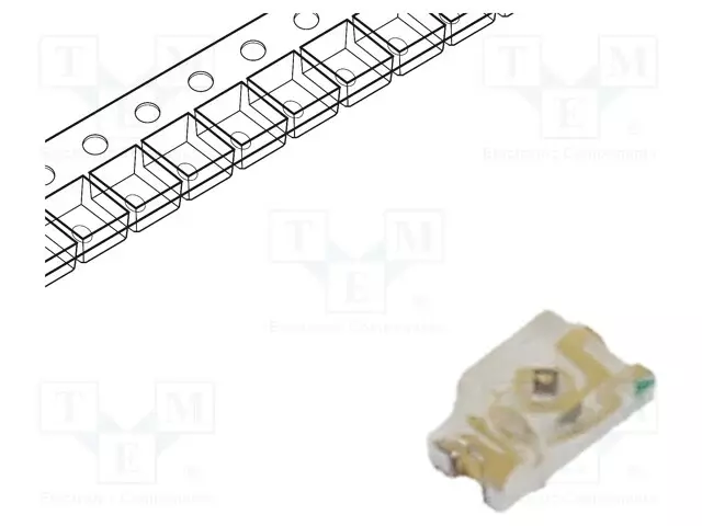 LED - KELTAINEN - SMD - 0603 - 90÷120MCD - 1,8÷2,4VDC - 1,6X0,8X0,7MM - Pintaliitos LED - 598-8050-107F - 1
