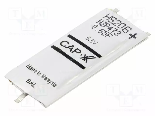 SUPERKONDENSAATTORI - SMD - 650MF - 5,5VDC - ±20% - 39X17X2,7MM - 30A - Superkondensaattorit - HS206F - 1