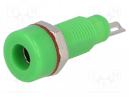 LABORATORY CONNECTOR: 4MM BANANA - SOCKET - 60VDC - 10A - VIHREÄ - Banaanijatkoliittimet - R1-22-G - 1