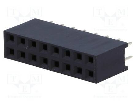 PIIKKIRIMA NAARAS - NAARAS - PIN: 16 - SUORA - 2,54MM - THT - 2X8 - KULLATTU - Piikkirimaliittimet - ZL262-16DG - 1