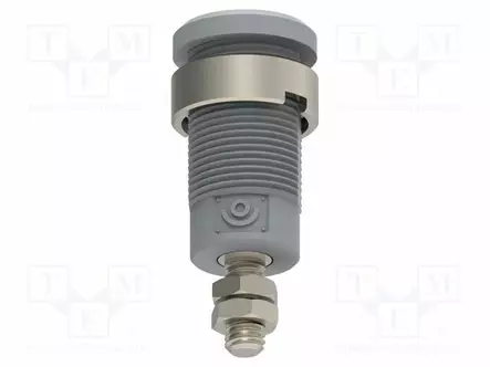 LABORATORY CONNECTOR: 4MM BANANA - SOCKET - 25A - GREY - M4 - INSULATED - Banaanijatkoliittimet - PJP3265-C-G - 1