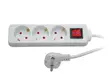 3-WAY SOCKET-OUTLET WITH SWITCH - Jatkojohdot ja -haaroittimet - EB3S-G - 2