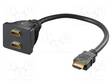 HAAROITIN - HDMI PISTORASIA X2,HDMI-PISTOKE - 0,1M - MUSTA - HDMI, DVI, DisplayPort johdot - HDMI-2HDMI-G - 1