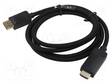 KAAPELI - DISPLAYPORT-PISTOKE,HDMI-PISTOKE - PVC - TEKSTIILI - MUSTA - HDMI, DVI, DisplayPort johdot - HFKBG - 1