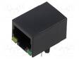 LIITIN: RJ45 - PISTORASIA - PIN: 8 - LED DIODIN KANSSA - 8P8C - THT - RJ liittimet - MTJ-88TX1-LG - 1
