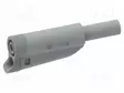 LABORATORY CONNECTOR: 4MM BANANA - PLUG - 36A - GREY - INSULATED - Banaaniliittimet 4mm - PJP1076-G - 1