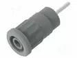 LABORATORY CONNECTOR: 4MM BANANA - SOCKET - 36A - GREY - INSULATED - Banaanijatkoliittimet - PJP3287-G - 2