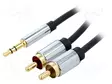 KAAPELI - JACK 3,5MM 3PIN PISTOKE,RCA-PISTOKE X2 - 1,5M - MUSTA - Muut audio-videokaapelit - BCFBG - 1