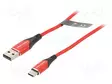 KAAPELI - USB 2.0 - USB A PISTOKE,USB C PISTOKE - NIKKELÖITY - 1,5M - USB kaapelit ja adapterit - CODRG - 1