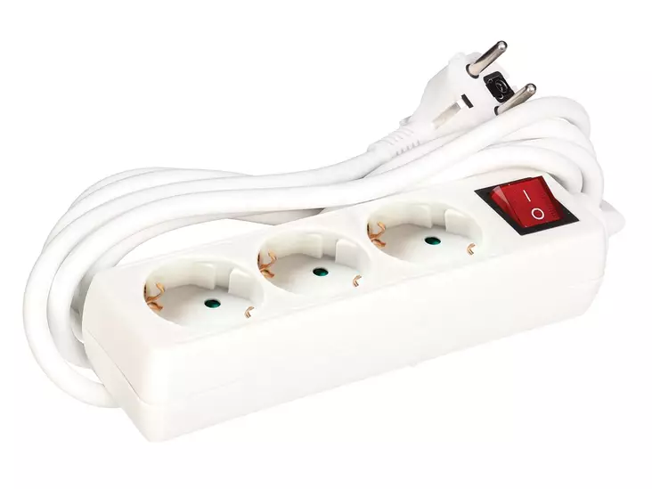 3-WAY SOCKET-OUTLET WITH SWITCH - Jatkojohdot ja -haaroittimet - EB3S-G - 1