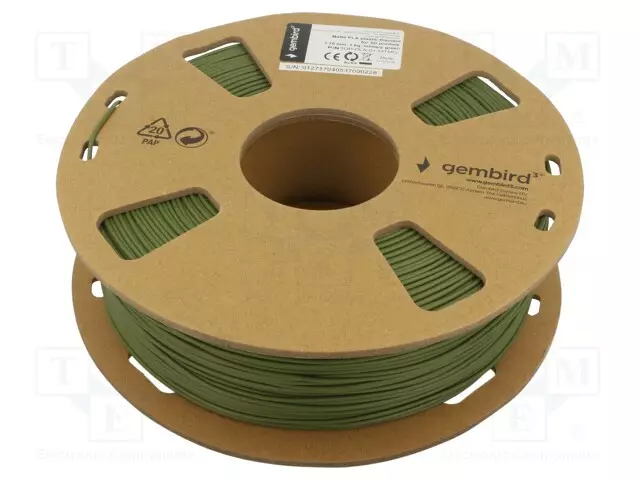 3D FILAMENTTI PLA-MATT - 1,75MM - MILITARY VIHREÄ - 190÷220°C - 1KG - 3D Filamentit - 3DP-PLA-01-MTMG - 1