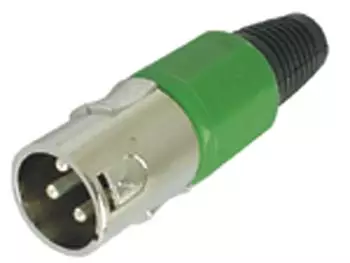 3P XLR PLUG, NICKEL, GREEN - XLR liittimet ja tarvikkeet - CA101G - 1