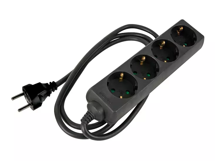 4-WAY SOCKET-OUTLET WITH SHRINK TUBE - 3G1.5 - 5 m - SCHUKO - Jatkojohdot ja -haaroittimet - EB4STBHQ-5-G - 1