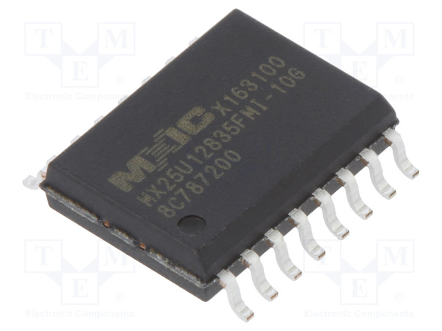 IC: FLASH MUISTI - 128MBFLASH - 104MHZ - 1,65÷2V - SOP16 - RINNAKKAIS- - FLASH sarjaliitet. muistit - mikropiirit - MX25U12835FMI-10G - 1