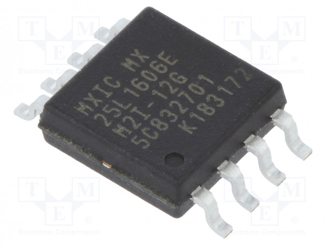 IC: FLASH MUISTI - 16MBFLASH - SPI - 86MHZ - 2,7÷3,6V - SOP8 - FLASH sarjaliitet. muistit - mikropiirit - MX25L1606EM2I-12G - 1