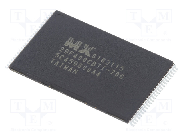 IC: FLASH MUISTI - 4MBFLASH - 70NS - TSOP48 - SARJA- - FLASH rinnakkaisl. muistit - mikropiirit - MX29F400CBTI-70G - 1