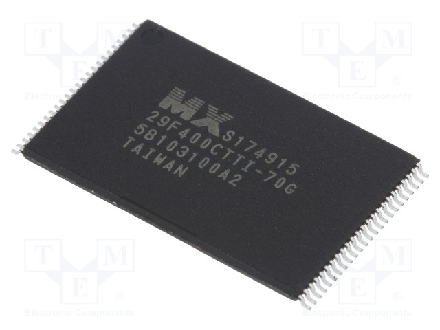 IC: FLASH MUISTI - 4MBFLASH - 70NS - TSOP48 - SARJA- - FLASH rinnakkaisl. muistit - mikropiirit - MX29F400CTTI-70G - 1