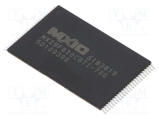 IC: FLASH MUISTI - 8MBFLASH - 70NS - TSOP48 II - SARJA- - FLASH rinnakkaisl. muistit - mikropiirit - MX29F800CBTI-70G - 1