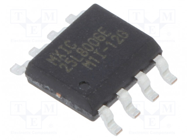 IC: FLASH MUISTI - 8MBFLASH - SPI - 86MHZ - 2,7÷3,6V - SOP8 - RINNAKKAIS- - FLASH sarjaliitet. muistit - mikropiirit - MX25L8006EM1I-12G - 1