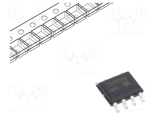 KOMPARAATTORI - PIENTEHO - CMP: 2 - 1,3US - SMT - SOP8 - RULLA,TEIPPI - Operaatiovahvistimet - SMD - TS393CS-RLG - 1