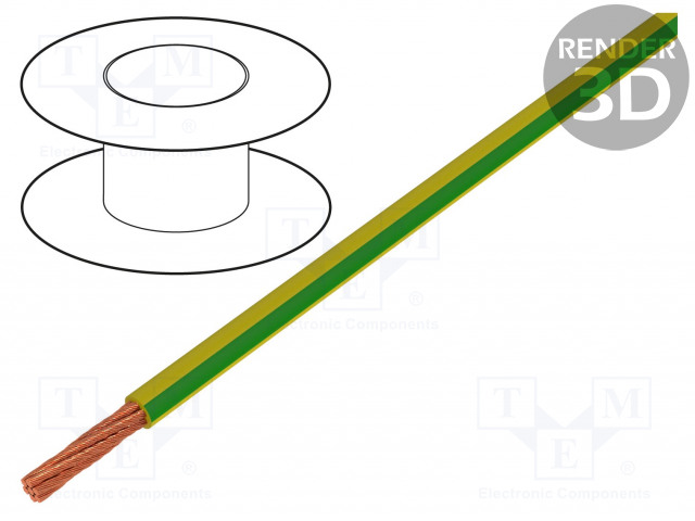 JOHTO - LIFY - 1X4MM2 - CU - PVC - KELTAINEN-VIHREÄ - 450V,750V - Mittausjohdot - LIFY-4.00MM2-GG - 1
