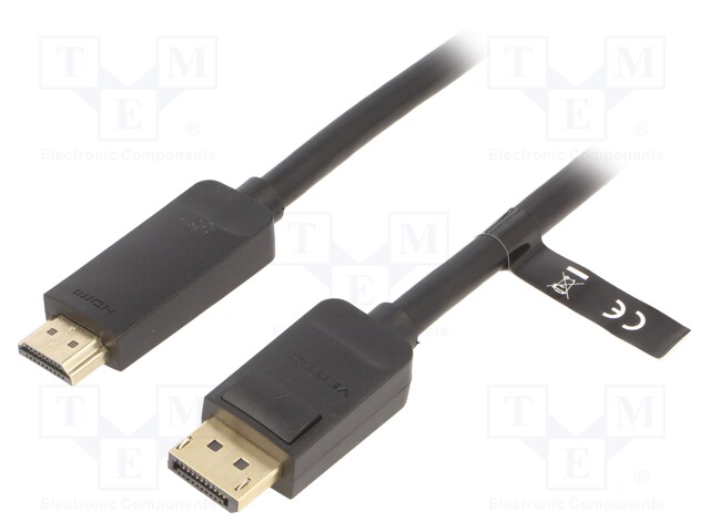 KAAPELI - DISPLAYPORT-PISTOKE,HDMI-PISTOKE - PIT: 1,5M - MUSTA - HDMI, DVI, DisplayPort johdot - HAGBG - 1