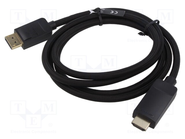 KAAPELI - DISPLAYPORT-PISTOKE,HDMI-PISTOKE - PVC - TEKSTIILI - MUSTA - HDMI, DVI, DisplayPort johdot - HFKBG - 1