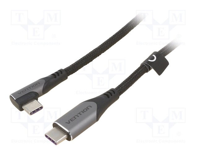 KAAPELI - USB 2.0 - USB C PISTOKE,USB C KULMALIITIN - 1,5M - MUSTA - USB kaapelit ja adapterit - TAKHG - 1