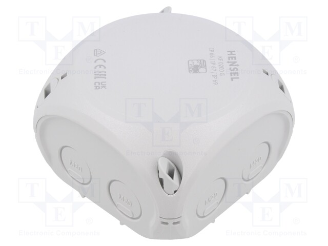 KYTKENTÄRASIA - X: 104MM - Y: 104MM - Z: 70MM - IP66,IP67 - HARMA - Kytkentärasiat - HENSEL-KF-0400-G - 1