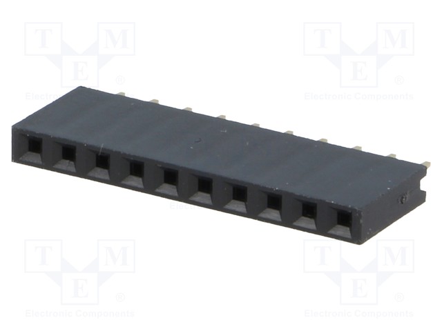 PIIKKIRIMA NAARAS - NAARAS - PIN: 10 - SUORA - 2,54MM - THT - 1X10 - KULLATTU - Piikkirimaliittimet - ZL262-10SG - 1