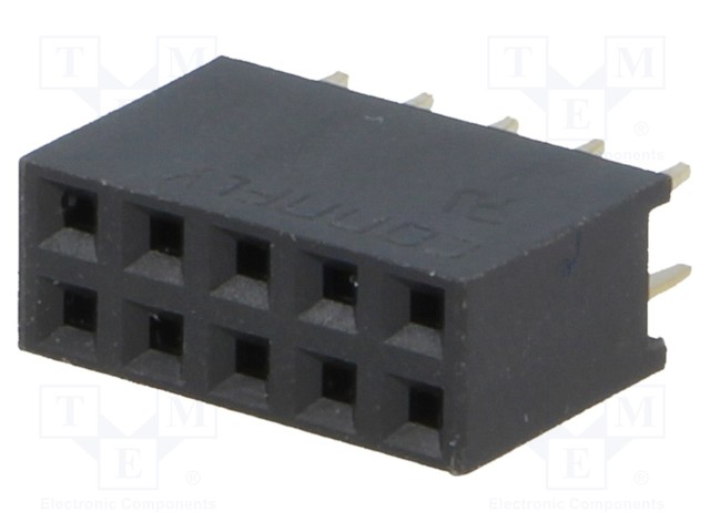 PIIKKIRIMA NAARAS - NAARAS - PIN: 10 - SUORA - 2,54MM - THT - 2X5 - KULLATTU - Piikkirimaliittimet - ZL262-10DG - 1