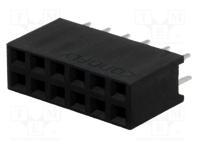 PIIKKIRIMA NAARAS - NAARAS - PIN: 12 - SUORA - 2,54MM - THT - 2X6 - KULLATTU - Piikkirimaliittimet - ZL262-12DG - 1