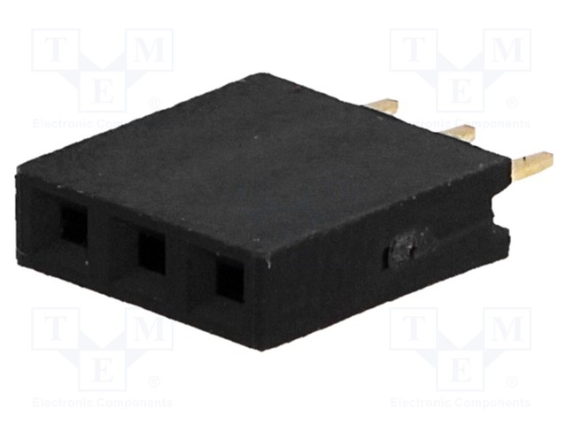 PIIKKIRIMA NAARAS - NAARAS - PIN: 3 - SUORA - 2,54MM - THT - 1X3 - KULLATTU - Piikkirimaliittimet - ZL262-3SG - 1