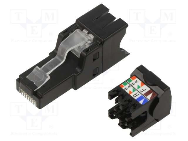 LIITIN: RJ45 - PISTOKE - PIN: 8 - CAT: 6A - SUOJATTU - 8P8C - 26AWG÷22AWG - RJ liittimet - FP6X88MTG - 1